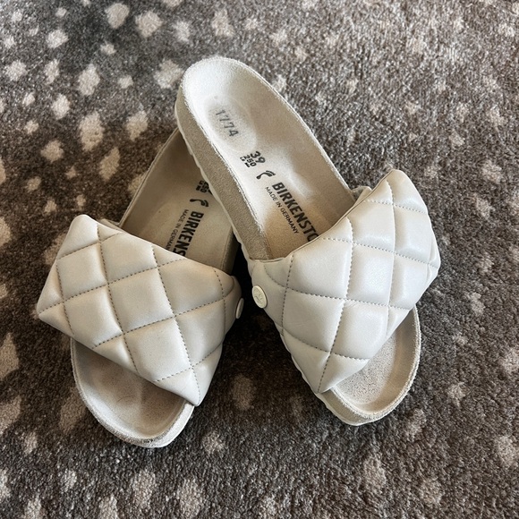 Birkenstock 1774 off white leather slides almost new sz 39 - Picture 5 of 11